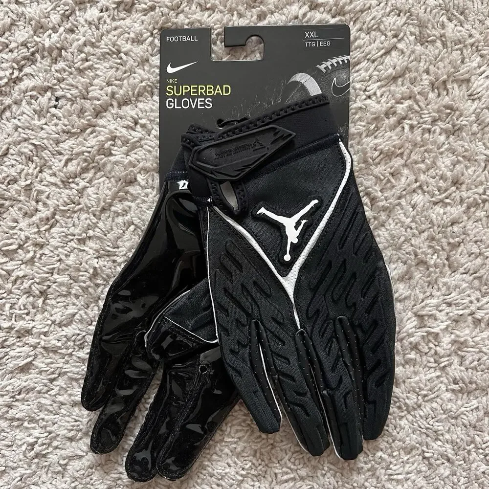 Nike Superbad Jordan Black Football Gloves 2XL Magnigrip NFL DX4476-091 NWT